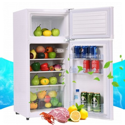 Costway 2 Doors 3.4 cu ft. Unit  Compact Mini Refrigerator Freezer Cooler