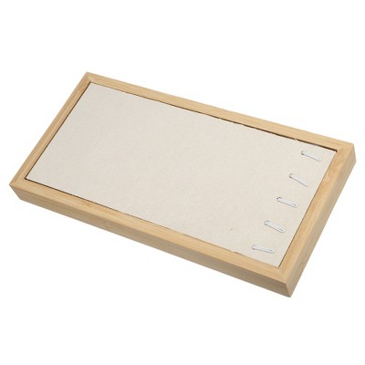 Unique Bargains Bamboo Wood Bracelet Tray Stackable Storage Jewelry Tray Showcase Display Organizer 1 Pc