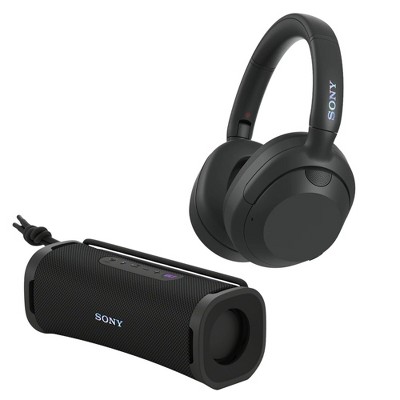Sony WHULT900N/B ULT Noise Cancelling Headphones (Black) with Sony ULT FIELD series Speaker bundle