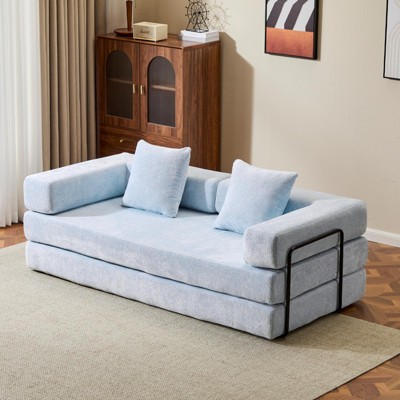KTMBDW Compression Sofa, Convertible Floor Sofa Bed with Pillow Back Support Armrest, Comfy Foldable Sofa Bed Compressed Sofa for Living Room, Bedroom