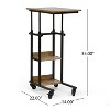 Movable Coffee Table with Adjustable Height Bed Laptop Table C-shaped End Table Cocktail Table Side Table with Caster-Christopher Knight Home - 4 of 4