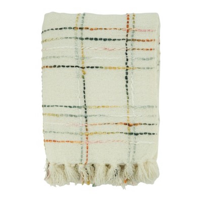 Saro Lifestyle Saro Lifestyle Crosshatch Design Throw Blanket, Multi, 50"x60"