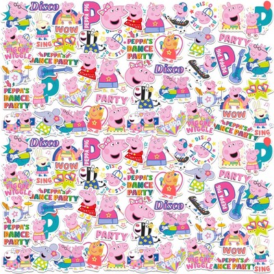 Peppa Pig Dance Party 100ct Vinyl Large Deluxe Stickers Variety Pack