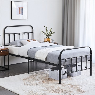 Yaheetech Iron Platform Bed Frame with High Headboard and Footboard