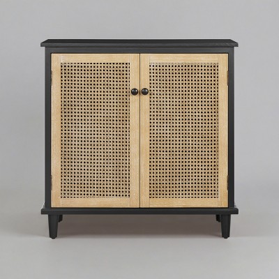 Art Leon Cane Wicker Cabinet Sideboard