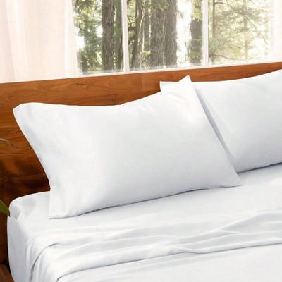 Lyocell Tencel King Pillowcase Set of 2, White, Ultra Soft, Moisture Regulating, Easy Care