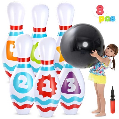 Joyfy Giant Inflatable Bowling Set For Kids Adults, Education Motor Skills Indoor/Outdoor Toys For Yard Lawn Family Halloween Christmas Party Games