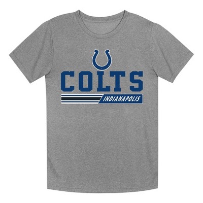 NFL Indianapolis Colts Boys' Gray Heather Short Sleeve Poly T-Shirt
