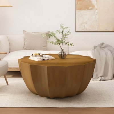 NicBex 38.18 Inch Coffee Table Retro Wooden End Table with Three-dimensional Embossed Design for Living Room, Bedroom