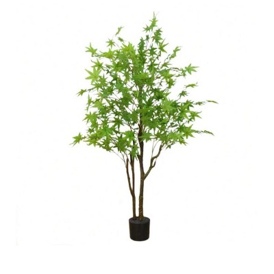 green- Artificial Green Maple Tree, 4.92FT Tall Fake Maple Tree In Pot, Realistic Japanese Maple Artificial Tree,Maple Tree With Lifelike Leaves And