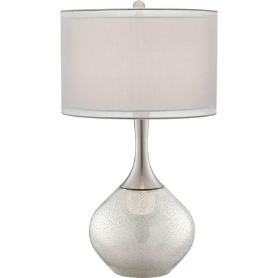 Possini Euro Design Swift Modern Table Lamp 30 1/2" Tall Mercury Glass Double Shade for Bedroom Living Room House Bedside Nightstand Office Entryway