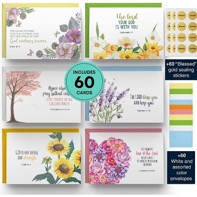 Dessie 60 Inspirational Christian Cards with Uplifting Verses and Designs 4 x 6