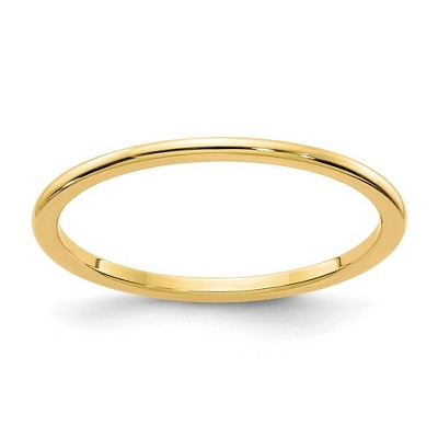 Black Bow Jewelry 1.2mm 14k Yellow Gold Polished Half Round Stackable Band