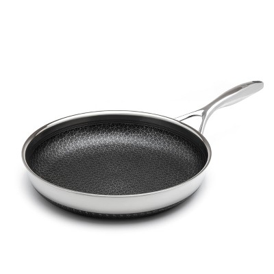Livwell Brands Diamond Clad 12' Hybrid Nonstick Stainless Steel Fry Pan: Tri Ply, Stay-Cool Handle, Dishwasher & Oven Safe