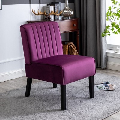 NicBex Mid-Century Modern Accent Chair with Minimalist Design Elegant Velvet Upholstery Living Room Chair Comfy Chair Lounge Chair for Bedroom