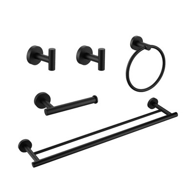 Gulches Modern 5 Piece Bathroom Towel Rack Set - Wall Mount, High-Quality Stainless Steel, Multifunctional
