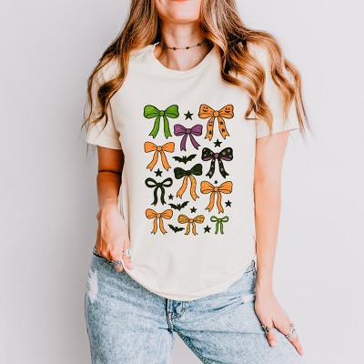 Simply Sage Market Coquette Colorful Halloween Bows Short Sleeve Tee