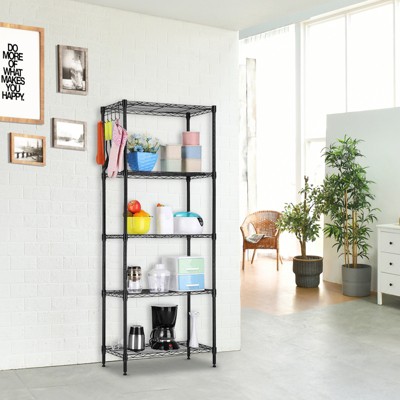 4-Shelf Storage Shelving Unit, Adjustable Metal Wire Racks Heavy Duty Standing Shelf Organizer for Kitchen, Closet, Pantry, Garage, Bathroom, Laundry