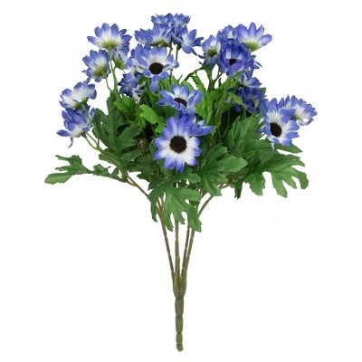 Allstate Floral Cineraria Daisies Artificial Floral Spray- 15" - Blue