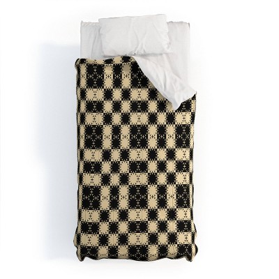 Deny Designs Jen Du Black and Beige Retro Comforter Bedding Set