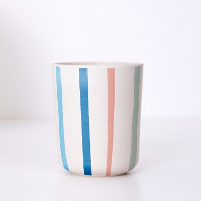 Meri Meri Bright Stripe Reusable Bamboo Cups (Pack of 6)
