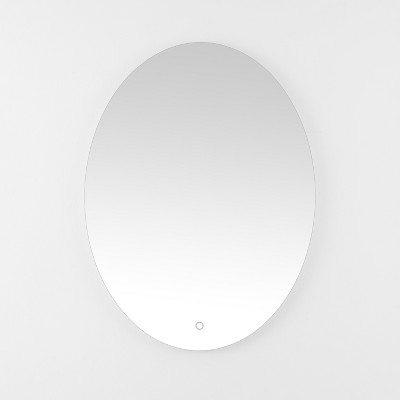 Nolan 24" Aluminum LED Oval Mirror - LMR1005 - White - Safavieh