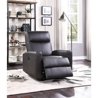 Blane Brown Top Grain Leather Match Power Motion Recliner with Pocket Coil Seat & Sloped Armrests