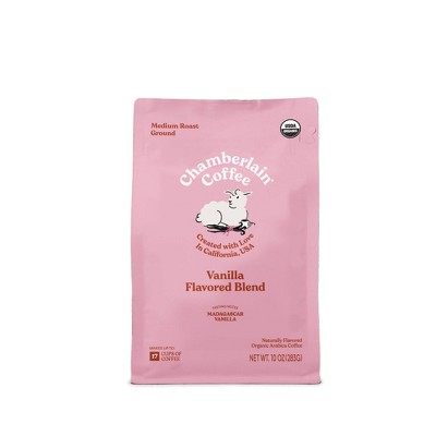 Chamberlain Coffee Organic Fluffy Lamb Vanilla Blend Medium Roast Ground Coffee - 10oz