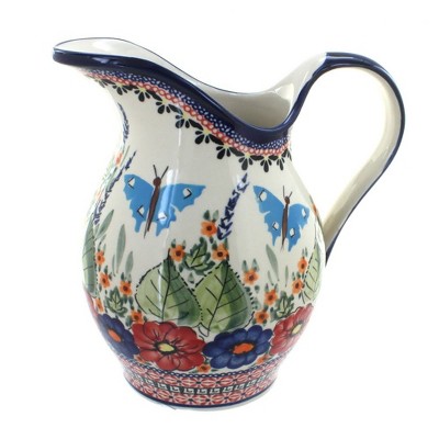 Blue Rose Polish Pottery 1160 Zaklady Pitcher