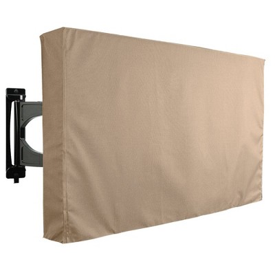 Outdoor TV Cover For Flat Screens Weatherproof Brown