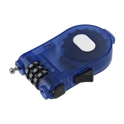 Unique Bargains Adjustable Retractable Bike Chain Lock with 3 Digit Bike Lock Cable Blue 1Pc