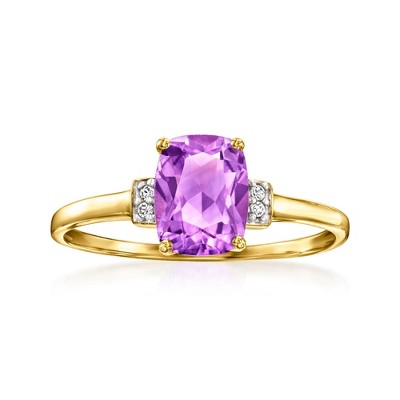 Ross-Simons 1.30 Carat Amethyst Ring With White Topaz in 10kt Yellow Gold