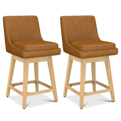 Vipbear Bar Stools Set of 2, Adjustable Barstools,Counter Height Stools with Back,Kitchen Island Stools,Modern Style, Black/White/Blue/Beige/Brown