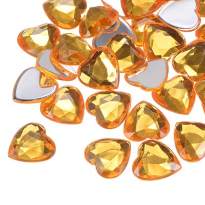Unique Bargains Craft Embellishments Acrylic Heart Rhinestone Flat Back Gems 40 Pcs