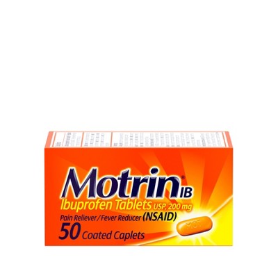 Motrin NSAID Pain & Fever Reliever Coated Ibuprofen Caplets - 50ct