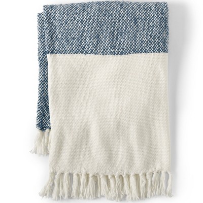 Lands' End Color Block Throw Blanket