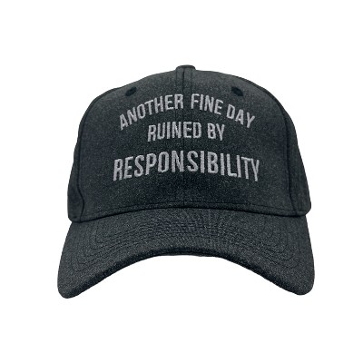 Another Fine Day Ruined By Responsibility Hat Funny Graphic Cap - Crazy Dog Hat Gift for Dad