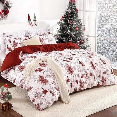 GustoWave Christmas Holiday Decorative Duvet Cover and Pillow Shams Set, Bedding Set