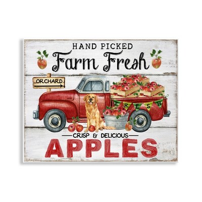 Stupell Industries Farm Fresh Apples Truck Wall Plaque Art