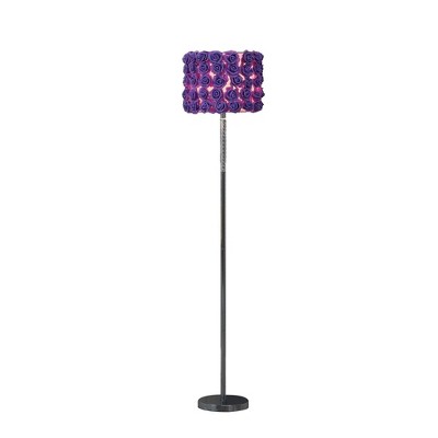 63" Lavender Roses in Bloom Acrylic Metal Floor Lamp - Ore International: UL Listed, Modern Design with Push Button Foot Switch