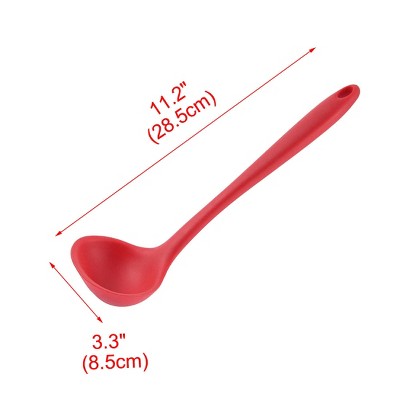 Unique Bargains Silicone Heat Resistant Cooking Tools Water Spoons 11.2" x 3.3" x 1.6" Red 1 Pc