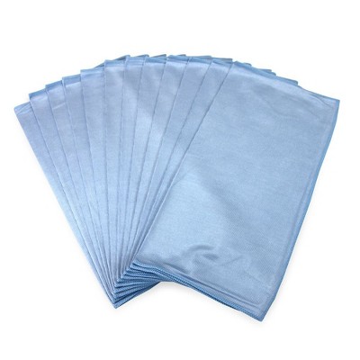Arkwright Smart Choice Shiny Glass Cleaning Cloths (12 Pack), 16x16, Microfiber