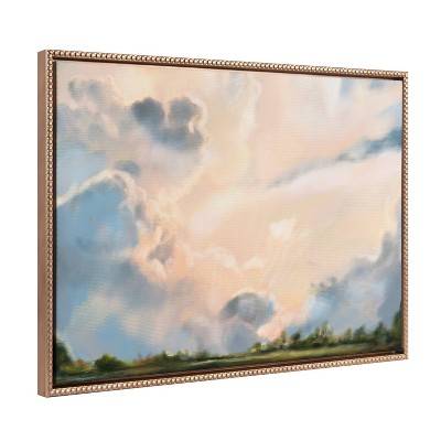 Sylvie Beaded Clouds Framed Canvas by Mary Sparrow Gold - Kate & Laurel All Things Decor