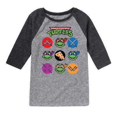 Boys' - Teenage Mutant Ninja Turtles - Turtles Grid Raglan Graphic T-Shirt