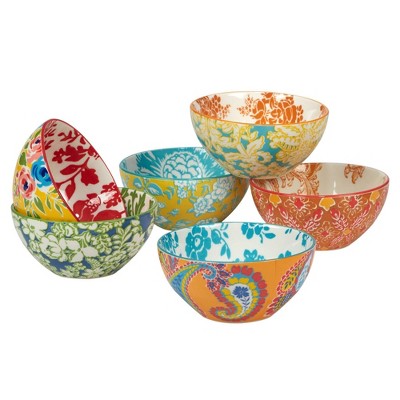 Set of 6 Damask Floral All Purpose 26oz Bowls - Certified International
