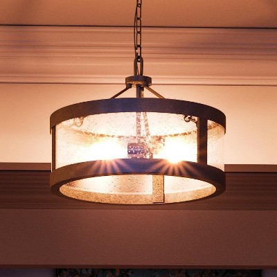 Urban Ambiance Luxury Rustic Ceiling Light,  12" x 17-3/4",  Charcoal Finish, UHP2890