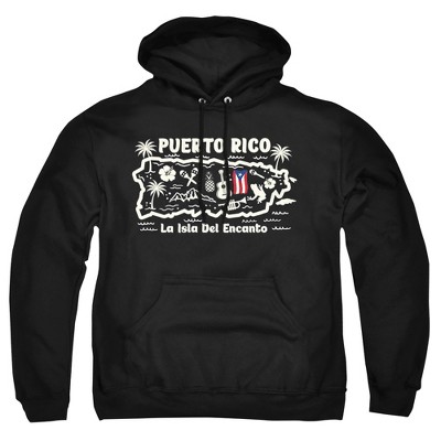 Men's Puerto Rico Fun Map Pull-Over Hoodie