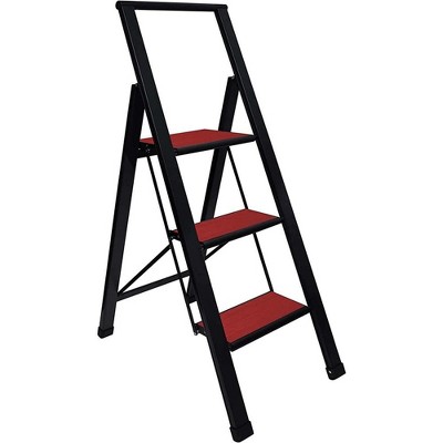 Step Ladder Modern  - Beautiful Mahogany & Aluminum  - By SORFEY
