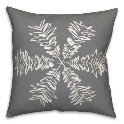 Creative Products Sketched Snowflake 18 x 18 Spun Poly Pillow