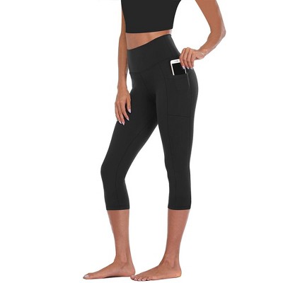 Coolmee Womens Workout Leggings Elastic High Waisted Gym Athletic Crop Yoga with Pockets